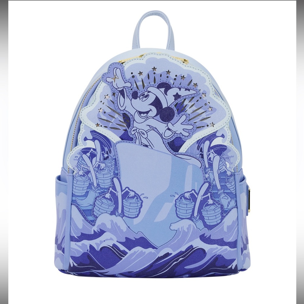 NWT Loungefly Disney Fantasia Mickey Mouse Sorcerer Light Up Backpack - Picture 2 of 7